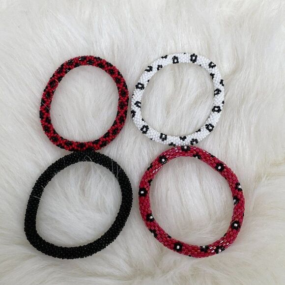 HAND CRAFTED in Nepal Beaded Bracelet (set of 4) #676 - Picture 5 of 5